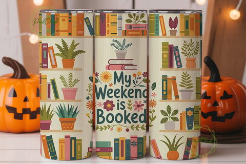 Booked Weekend 20oz Tumbler Wrap Sublimation PixelChick 