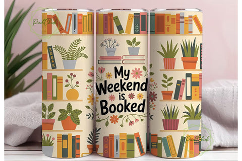 Booked Weekend 20oz Tumbler Wrap Sublimation PixelChick 