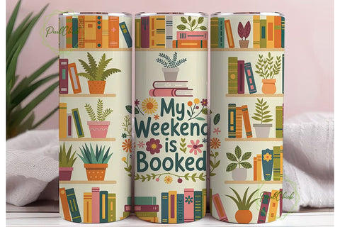 Booked Weekend 20oz Tumbler Wrap Sublimation PixelChick 