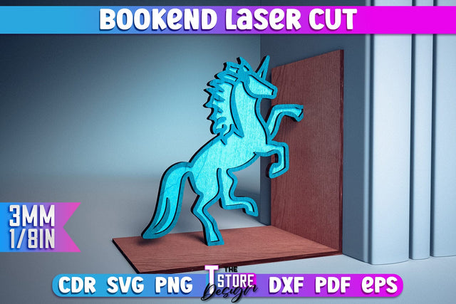Bookend Laser Cut | Book Laser Cut Design | CNC Files SVG The T Store Design 