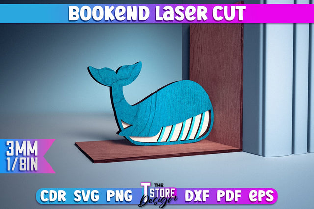 Bookend Laser Cut | Book Laser Cut Design | CNC Files SVG The T Store Design 