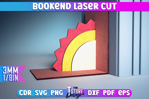 Bookend Laser Cut | Book Laser Cut Design | CNC Files SVG The T Store Design 