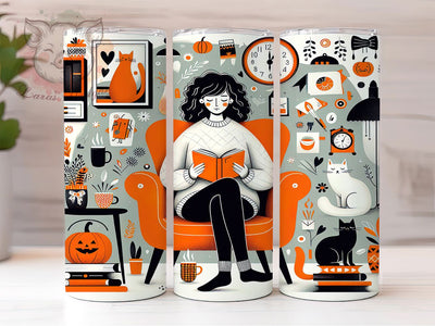 Bookish Cat Lover Tumbler, Reading Books Tumbler, Cute 20oz Wrap, Sublimation Design, Stylish Gift Idea, Fun Cat Wrap, Bookish Cat Tumbler Sublimation Lara' s Designs 