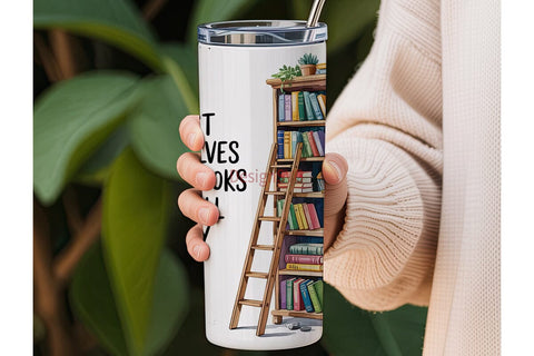 Bookish Shelves 20oz Tumbler Wrap Sublimation DesignSVG 