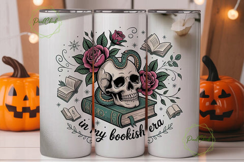 Bookish Skull Tumbler Wrap Sublimation PixelChick 