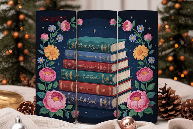 Bookish Soul 20oz Tumbler Wrap Sublimation DesignSVG 