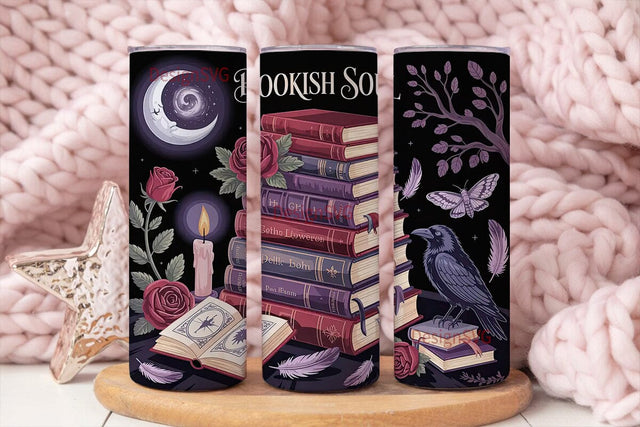 Bookish Soul 20oz Tumbler Wrap Sublimation DesignSVG 
