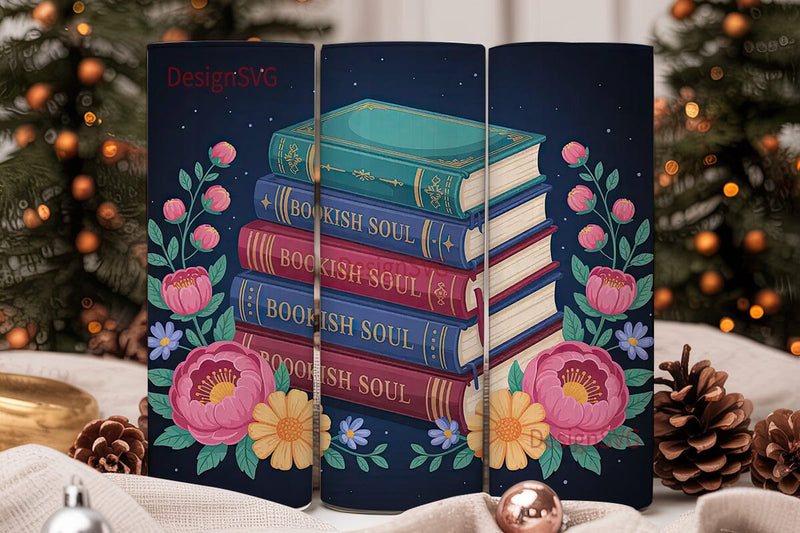 Bookish Soul 20oz Tumbler Wrap Sublimation DesignSVG 