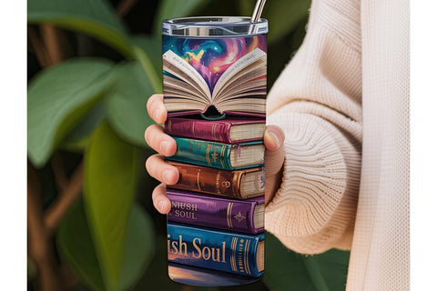 Bookish Soul 20oz Tumbler Wrap Sublimation DesignSVG 