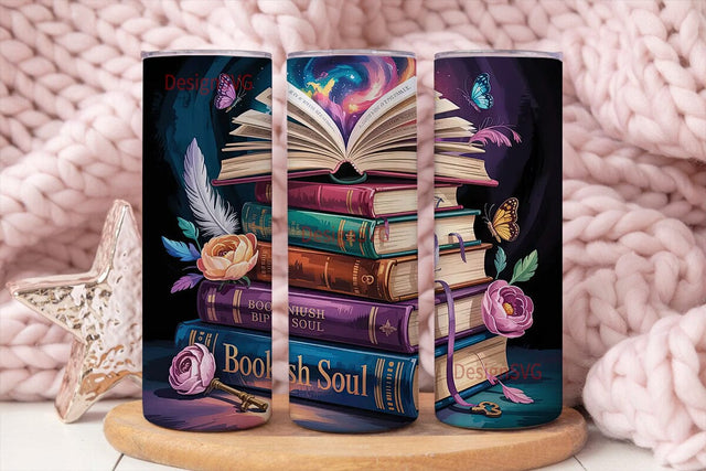 Bookish Soul 20oz Tumbler Wrap Sublimation DesignSVG 