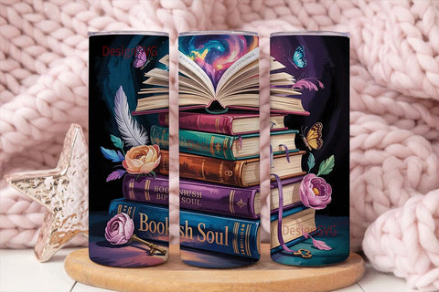 Bookish Soul 20oz Tumbler Wrap Sublimation DesignSVG 