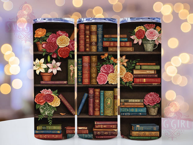 Bookish Stack Library Lover Tumbler Wrap, Reading Tumbler Wrap, Stack Of Books Design, 20oz Skinny Tumbler, Library Tumbler Wrap, Bookish Sublimation Design, Literary Tumbler Wrap Sublimation SvggirlplusArt 