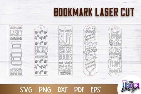 Bookmark Laser Cut | Book Lovers Design | Bookmark Template | CNC File SVG The T Store Design 