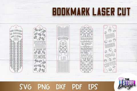 Bookmark Laser Cut | Book Lovers Design | Bookmark Template | CNC File SVG The T Store Design 