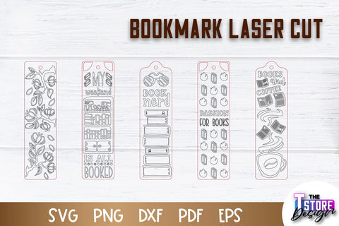 Bookmark Laser Cut | Book Lovers Design | Bookmark Template | CNC File SVG The T Store Design 