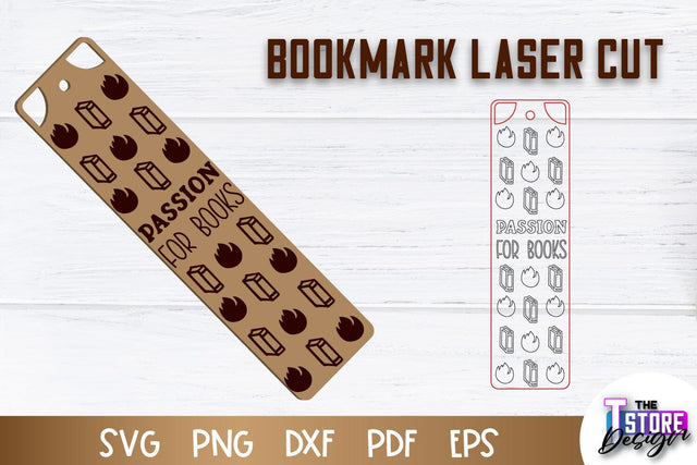 Bookmark Laser Cut | Book Lovers Design | Bookmark Template | CNC File SVG The T Store Design 
