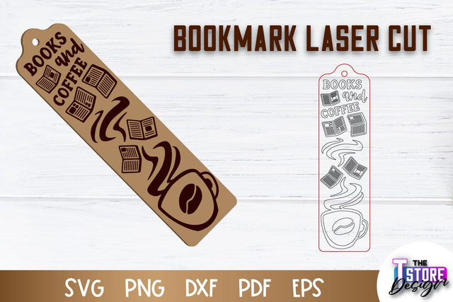 Bookmark Laser Cut | Book Lovers Design | Bookmark Template | CNC File SVG The T Store Design 