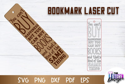Bookmark Laser Cut | Book Lovers Design | Bookmark Template | CNC File SVG The T Store Design 