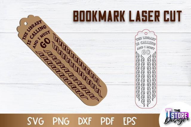 Bookmark Laser Cut | Book Lovers Design | Bookmark Template | CNC File SVG The T Store Design 