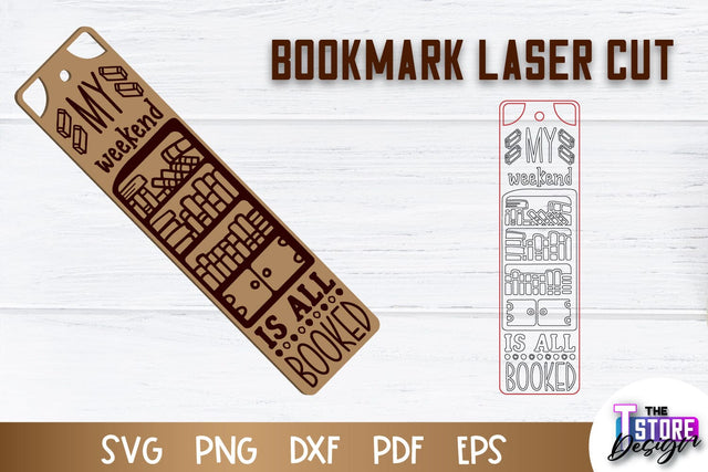 Bookmark Laser Cut | Book Lovers Design | Bookmark Template | CNC File SVG The T Store Design 
