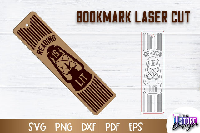 Bookmark Laser Cut | Book Lovers Design | Bookmark Template | CNC File SVG The T Store Design 