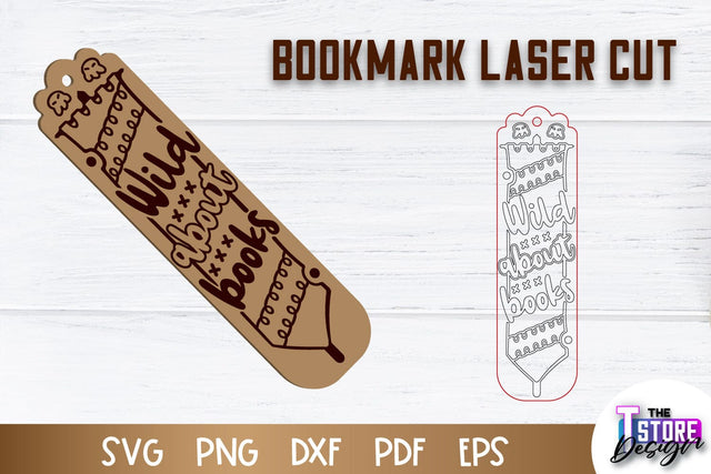 Bookmark Laser Cut | Book Lovers Design | Bookmark Template | CNC File SVG The T Store Design 