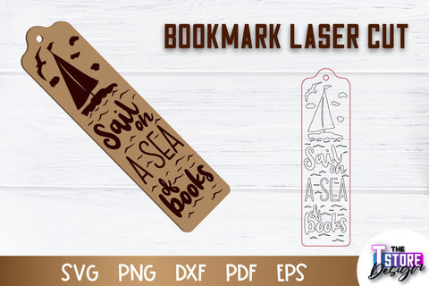 Bookmark Laser Cut | Book Lovers Design | Bookmark Template | CNC File SVG The T Store Design 