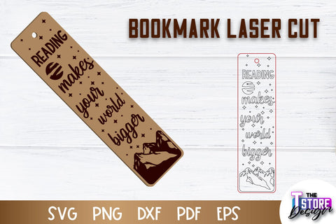Bookmark Laser Cut | Book Lovers Design | Bookmark Template | CNC File SVG The T Store Design 
