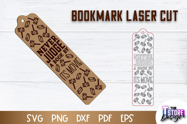 Bookmark Laser Cut | Book Lovers Design | Bookmark Template | CNC File SVG The T Store Design 