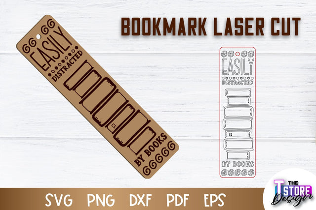 Bookmark Laser Cut | Book Lovers Design | Bookmark Template | CNC File SVG The T Store Design 