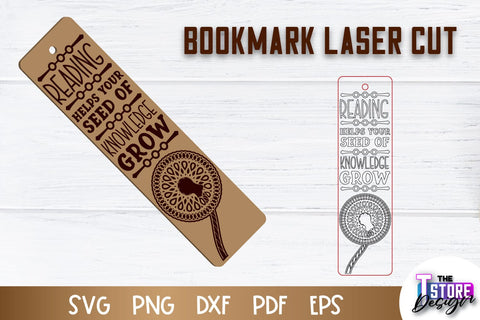 Bookmark Laser Cut | Book Lovers Design | Bookmark Template | CNC File SVG The T Store Design 