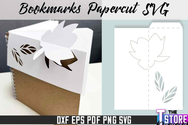 Bookmark Papercut SVG | Corner Bookmark SVG | Book Lover SVG The T Store Design 