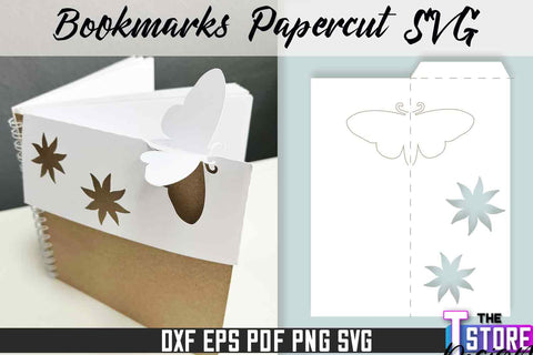 Bookmark Papercut SVG | Corner Bookmark SVG | Book Lover SVG The T Store Design 