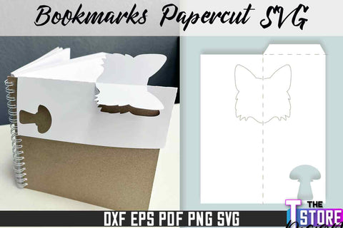 Bookmark Papercut SVG | Corner Bookmark SVG | Book Lover SVG The T Store Design 
