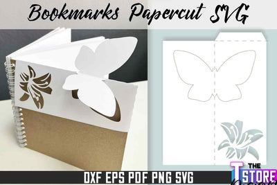 Bookmark Papercut SVG | Corner Bookmark SVG | Book Lover SVG The T Store Design 