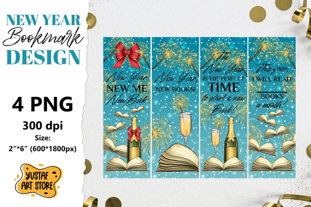 Bookmark printable design. New year bookmark quote Sublimation Yustaf Art Store 