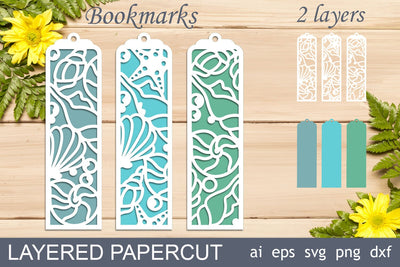 Bookmark with seashell svg, Summer layered bookmarks SVG AnastasiyaArtDesign 
