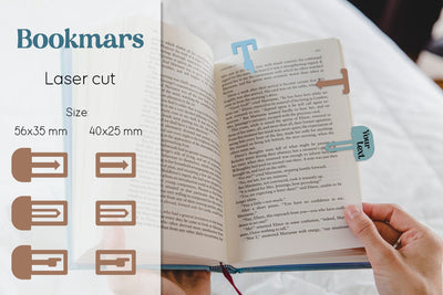 Bookmarks clip paper cut, Finger point bookmark, Page marker svg SVG AnastasiyaArtDesign 