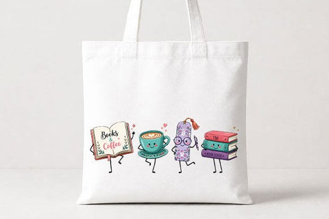 Books and Coffee PNG | Cute Book Lover Sublimation Digital Download SVG BillahCrafts 