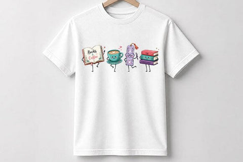 Books and Coffee PNG | Cute Book Lover Sublimation Digital Download SVG BillahCrafts 