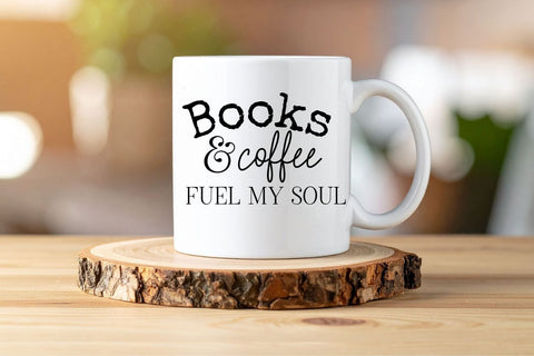 Books and Coffee SVG - Reading & Caffeine Lovers Cut File SVG Silhouette School Blog Design Shop 