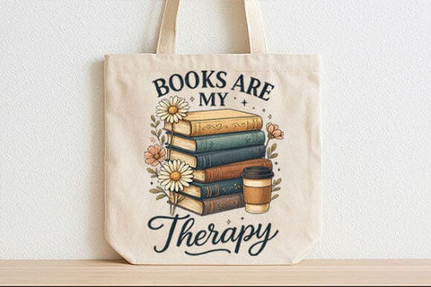 Books Are My Therapy PNG Book Lover SVG BillahCrafts 