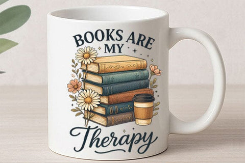Books Are My Therapy PNG Book Lover SVG BillahCrafts 