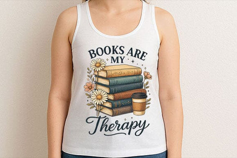 Books Are My Therapy PNG Book Lover SVG BillahCrafts 