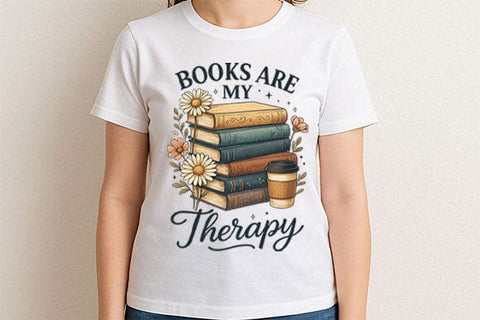 Books Are My Therapy PNG Book Lover SVG BillahCrafts 
