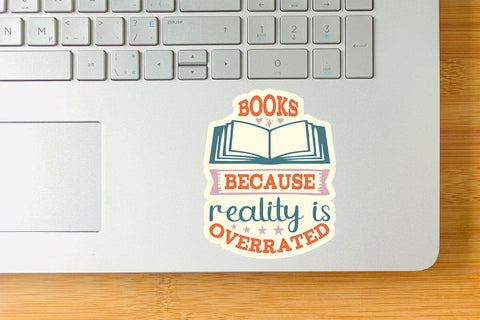 Books Because Reality Is Overrated SVG Angelina750 