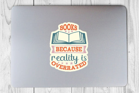 Books Because Reality Is Overrated SVG Angelina750 