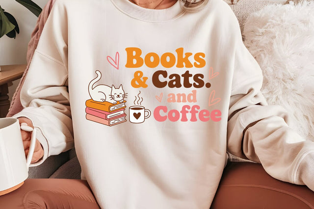 Books & Cats And Coffee SVG Angelina750 