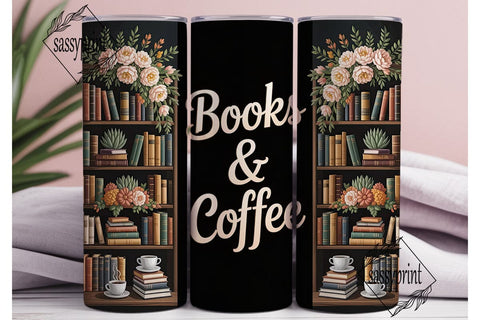 Books Coffee Bookshelf 20oz Tumbler Sublimation sassyprint 