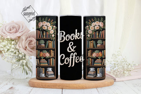 Books Coffee Bookshelf 20oz Tumbler Sublimation sassyprint 